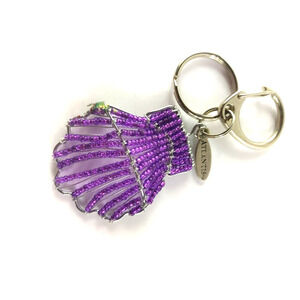 Metal Purple Beaded Seashell Atlantis Keychain Flaw